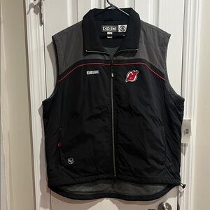 CCM NJ Devils Black and Gray Vest with Red Accents